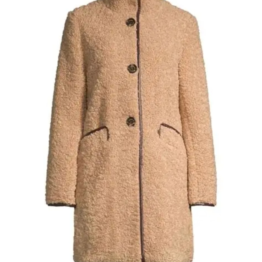 Sam Edelman Beige Teddy Coat